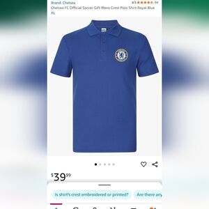 Mens Chelsea Football Club polo shirt size large
